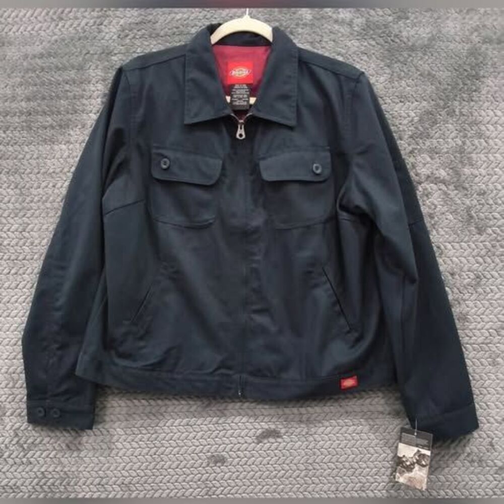 Dickies Navy Utility Jacket with Red Lining